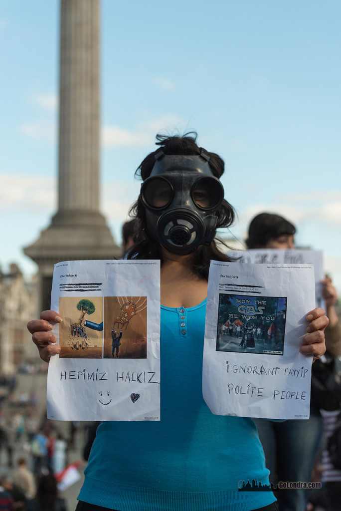 Ingiltere-Londra Protestolari - Occupygezi - Trafalgar Square (26)