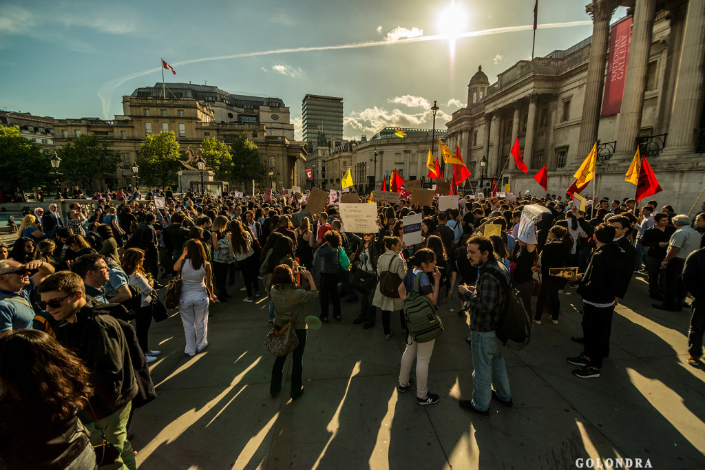 Protests in London Trafalgar Square - Occupygezi (12)