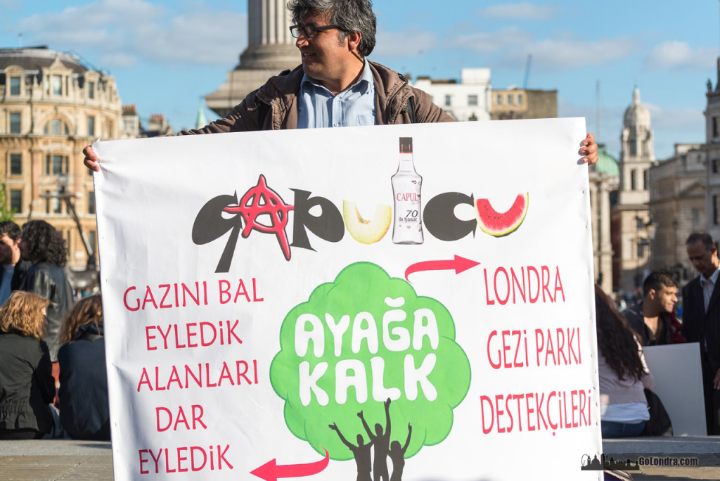 Ingiltere-Londra Protestolari - Occupygezi - Trafalgar Square (27)